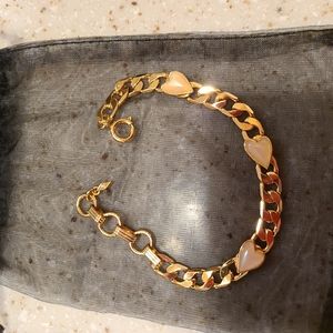 Fossil Drew Galentines Gold-Tone brass Heart Bracelet.